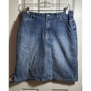 Gloria Vanderbilt‎ Denim Skirt Size 4 Jean Pencil Medium Wash